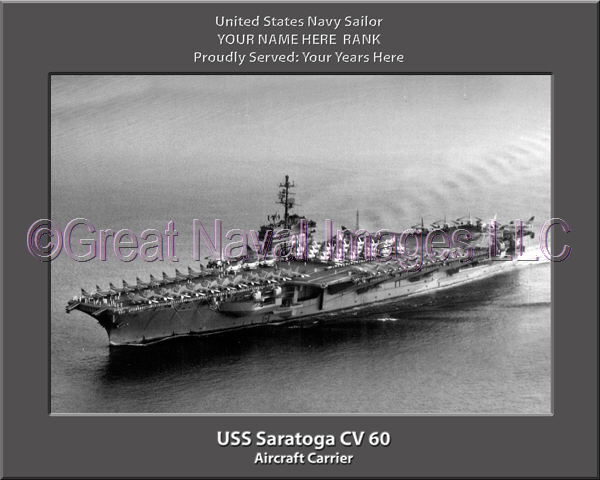 USS Saratoga CV 60 Personalized Photo on Canvas