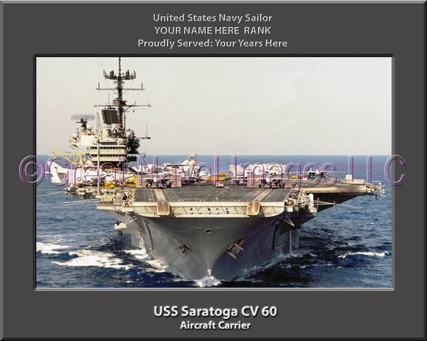 USS Saratoga CV 60 Personalized Photo on Canvas