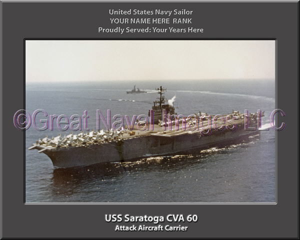 USS Saratoga CVA 60 Personalized Photo on Canvas