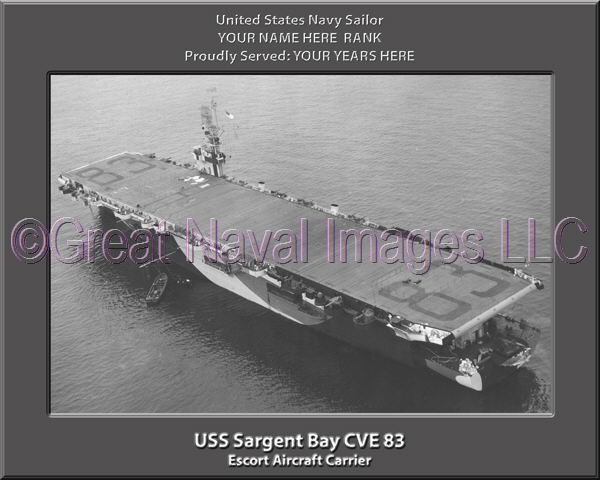 USS Sargent Bay CVE 83 Personalized Photo on Canvas