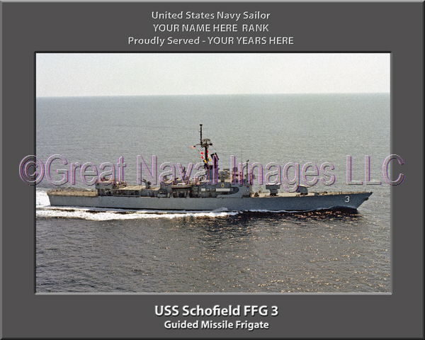 USS Schofield FFG 3 Personalized Ship Photo on Canvas