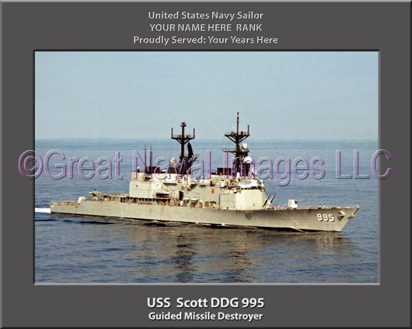 USS Scott DDG 995 Personalized Navy Ship Photo