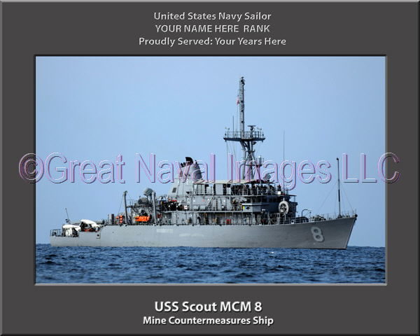 USS Scout MCM 8 Personalized Photo on Canvas