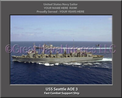 USS Seattle AOE 3 Personalized Navy Ship Photo