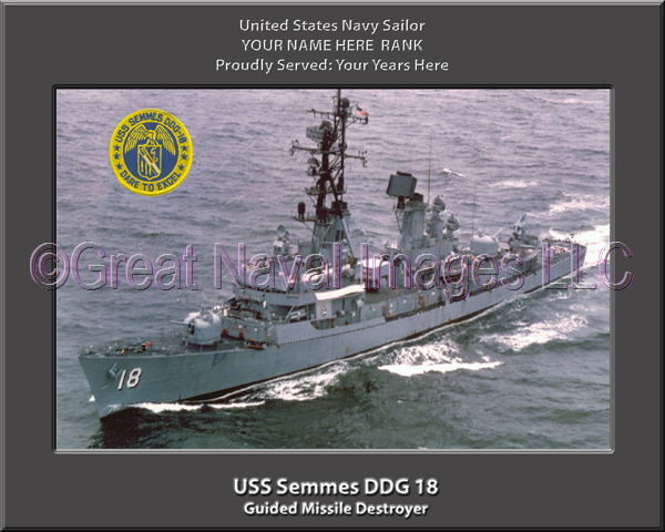 USS Semmes DDG 18 Personalized Navy Ship Photo
