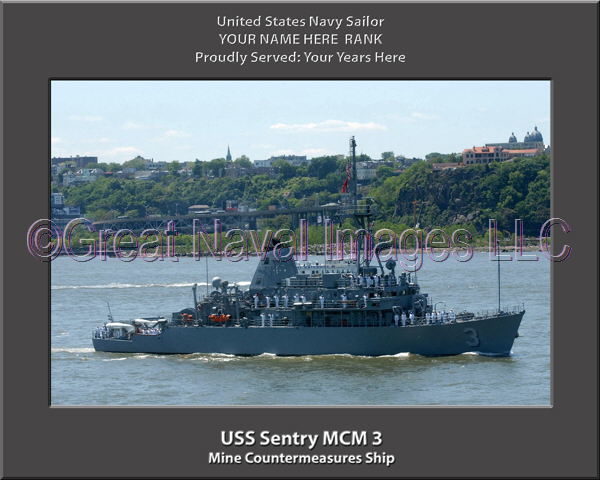 USS Sentry MCM 3 Personalized Photo on Canvas
