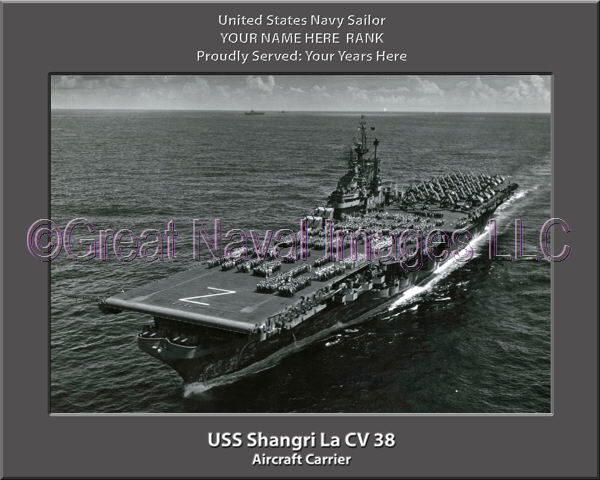 USS Shangri La CV 38 Z Personalized Photo on Canvas