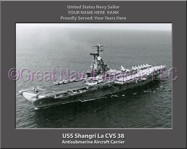 USS Shangri La CVS 38 Personalized Photo on Canvas