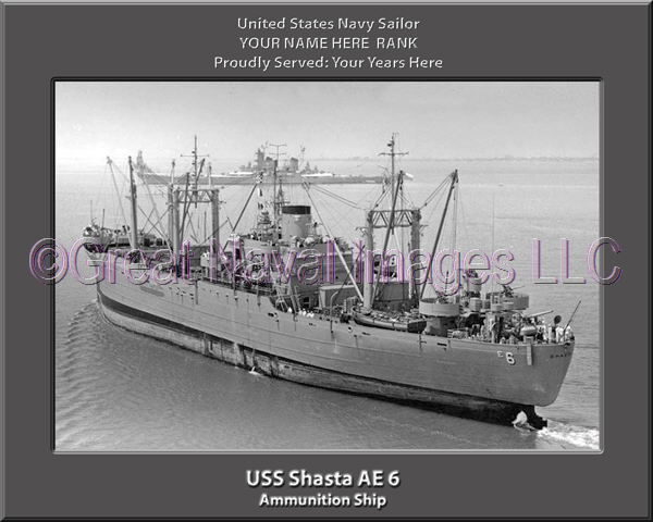 USS Shasta AE 6 Personalized Navy Ship Photo