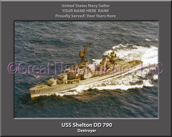 USS Shelton DD 790 Personalized Navy Ship Photo