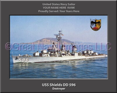 USS Shields DD 596 Personalized Navy Ship Photo