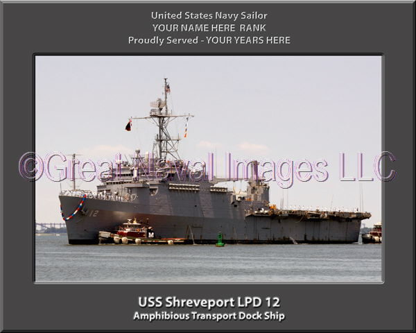 USS Shreveport LPD 12 Personalized Navy Ship Photo