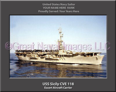 USS Sicily CVE 118 Personalized Photo on Canvas