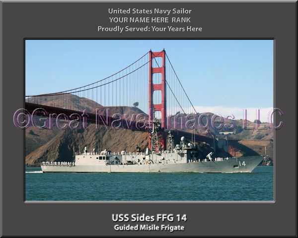 USS Sides FFG 14 Personalized Ship Photo on Canvas