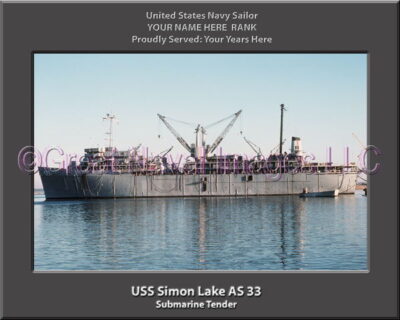 USS Simon Lake AS 33 Personalized Navy Ship Photo