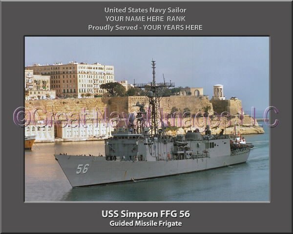 USS Simpson FFG 56 Personalized Ship Photo on Canvas
