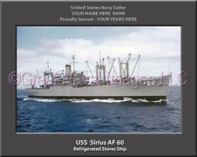 USS Sirius AF 60 Personalized Navy Ship Photo