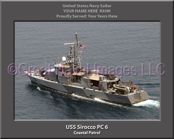 USS Sirocco PC 6 Personalized Photo on Canvas
