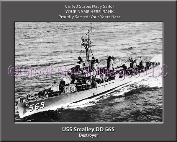 USS Smalley DD 565 Personalized Navy Ship Photo