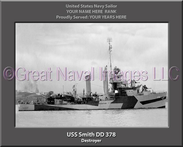 USS Smith DD 378 Personalized Navy Ship Photo
