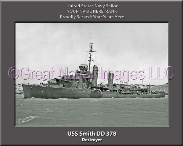 USS Smith DD 378 Personalized Navy Ship Photo