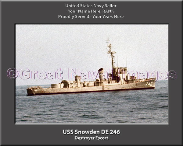USS Snowden DE 246 Personalized Navy Ship Photo