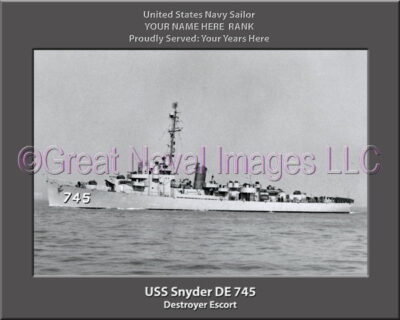 USS Snyder DE 745 Personalized Navy Ship Photo