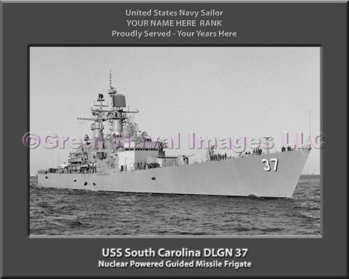 USS South Carolina DLGN 37 Personalized Ship Photo on Canvas