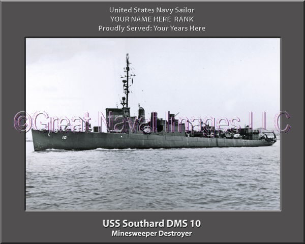 USS Southard DMS 10 Personalized Photo on Canvas