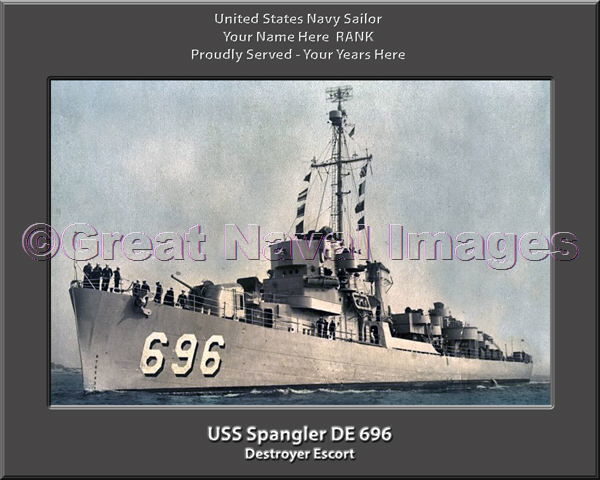 USS Spangler DE 696 Personalized Navy Ship Photo