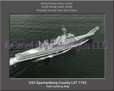 USS Spartanberg County LST 1192 Personalized Navy Ship Photo