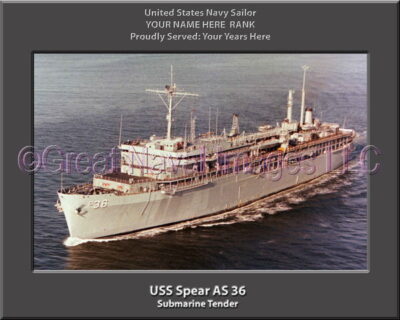 USS Spear AS 36 Personalized Navy Ship Photo