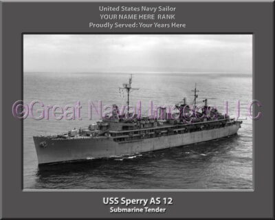 USS Sperry AS 12 Personalized Navy Ship Photo