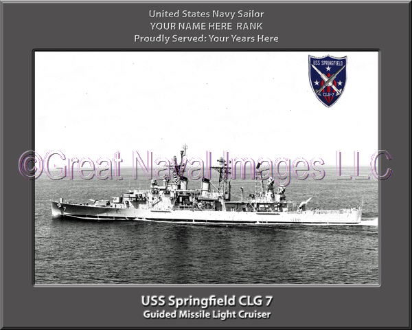 USS Springfield CLG 7 Personalized Navy Ship Photo Printed on Canvas