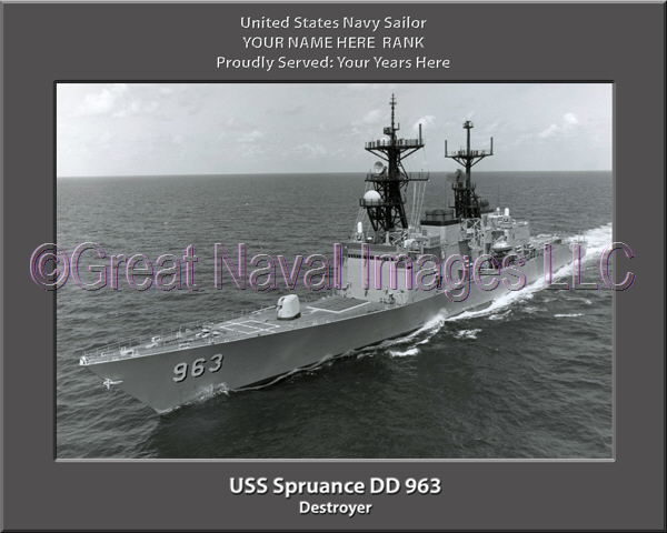 USS Spruance DD 963 Personalized Navy Ship Photo