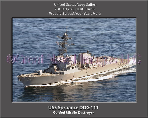 USS Spruance DDG 111 Personalized Navy Ship Photo