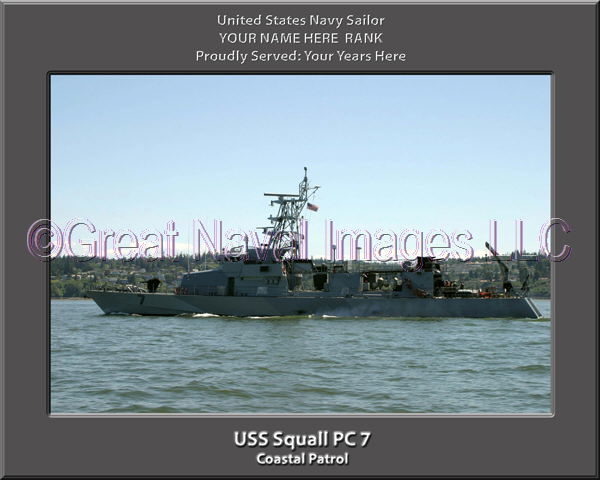 USS Squall PC 7 Personalized Photo on Canvas