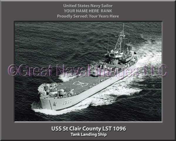 USS St Clair County LST 1096 Personalized Navy Ship Photo
