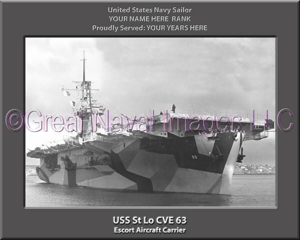 USS St Lo CVE 63 Personalized Photo on Canvas