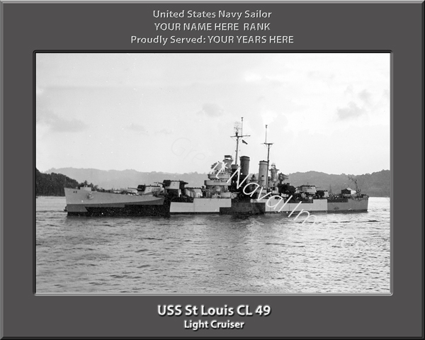 USS St Louis CL 49 Personalized Navy Ship Photo