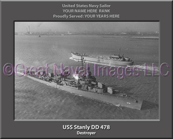 USS Stanly DD 478 Personalized Navy Ship Photo