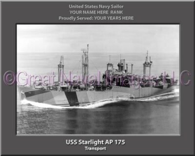 USS Starlight AP 175 Personalized Navy Ship Photo