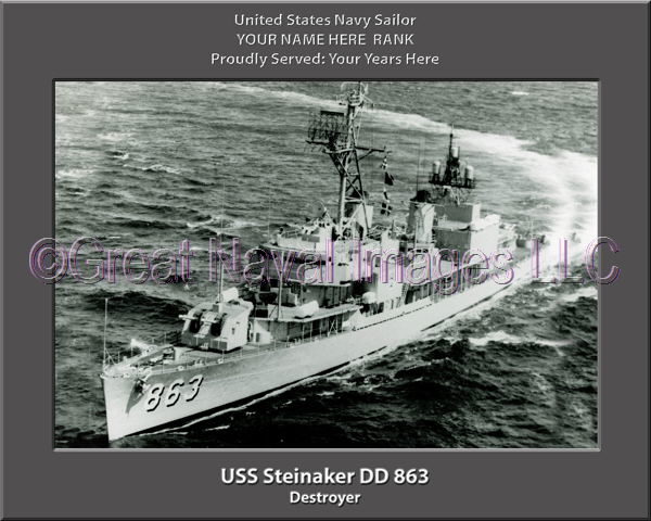USS Steinaker DD 863 Personalized Navy Ship Photo