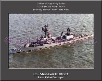 USS Steinaker DDR 863 Personalized Navy Ship Photo
