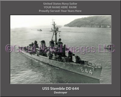 USS Stemble DD 644 Personalized Navy Ship Photo
