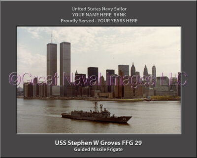USS Stephen W Groves FFG 29 Personalized Ship Photo on Canvas