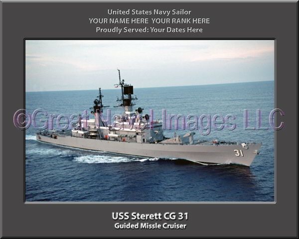USS Sterett CG 31 Personalized Navy Ship Photo Printed on Canvas