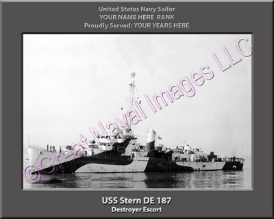 USS Stern DE 187 Personalized Navy Ship Photo