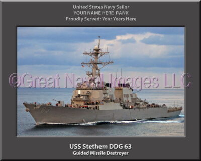 USS Stethem DDG 63 Personalized Navy Ship Photo
