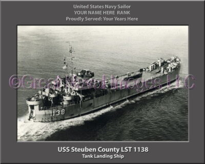 USS Steuben County LST 1138 Personalized Navy Ship Photo